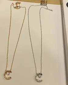 Chanel Sailor Moon Rose Gold Silver Necklace-3717  