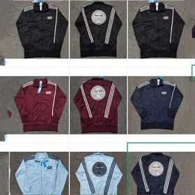 Adidas Three-Stripe Retro Stand-Collar Zip-Up Track Jacket-6739  